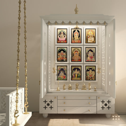 Amod, handmade white Mandir