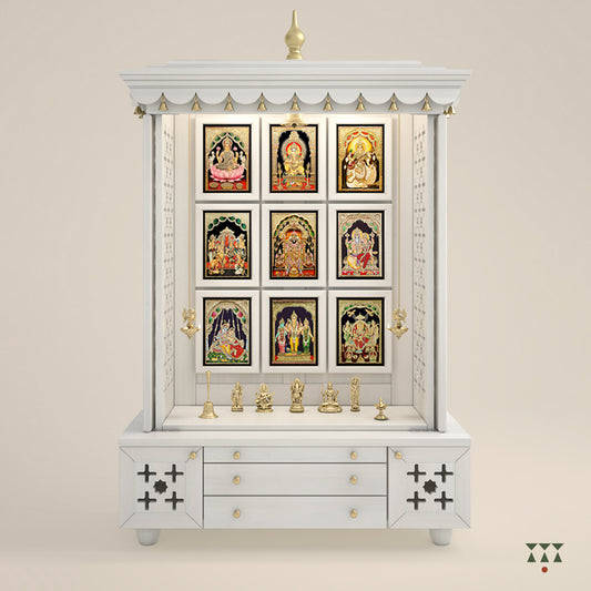 Amod, handmade white Mandir