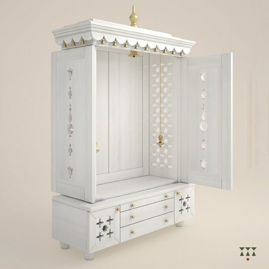 Amod, handmade white Mandir
