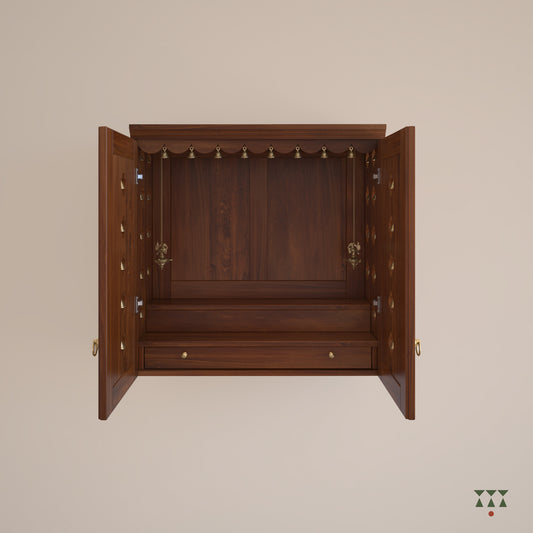 Avaneesha | Solid wood wall Mandir