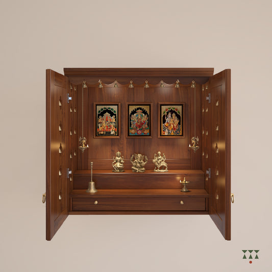 Avaneesha | Solid wood wall Mandir