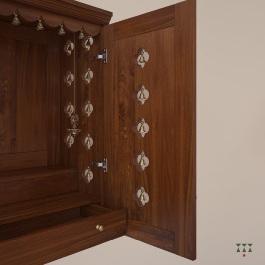 Avaneesha | Solid wood wall Mandir