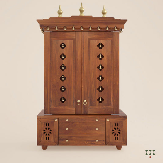 Aath, a handcrafted wooden Pooja Mandir