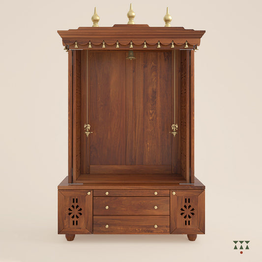 Aath, a handcrafted wooden Pooja Mandir