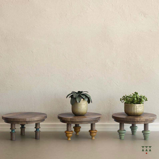 Betty, handcrafted wooden accent tables