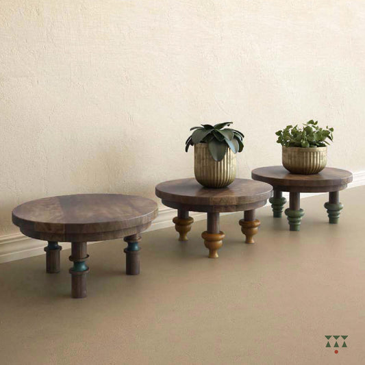 Betty, handcrafted wooden accent tables