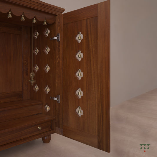 Gaurik, a handmade Pooja Mandir with doors