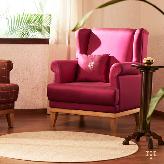 Kavya Lux, Silk upholstered accent chair