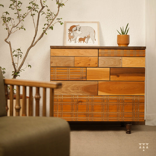 Madhavi | Handcrafted wooden chest of drawers