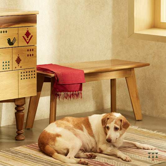 Sahaj, a modern solid wood bench