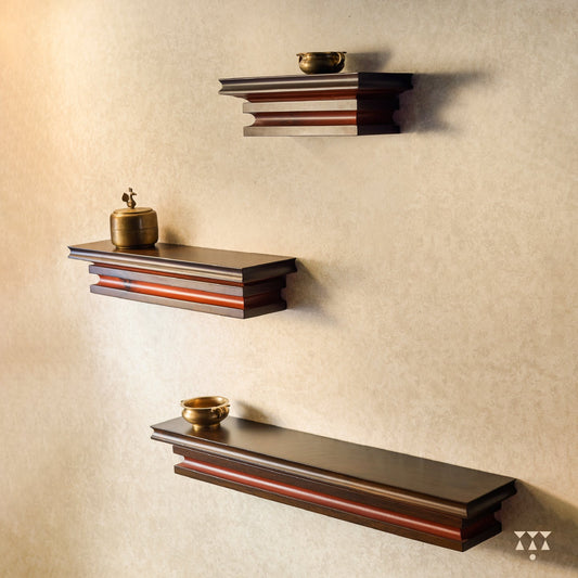Riya, handcrafted console shelves