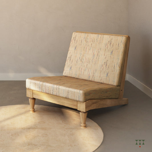 Rumi, a silk upholstered lounge chair