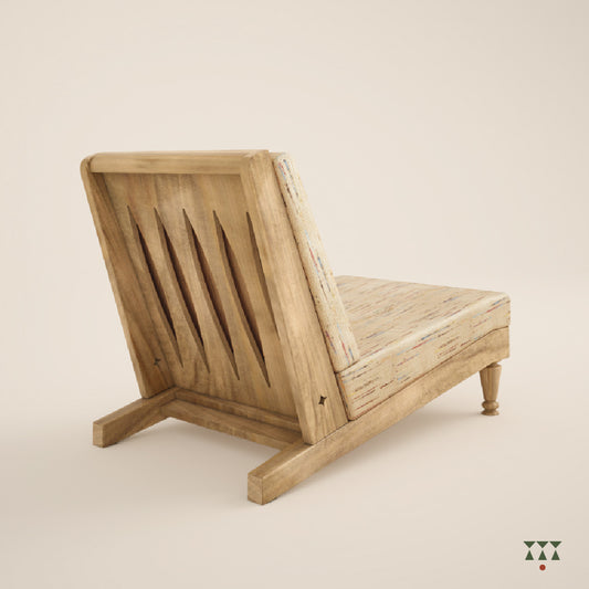Rumi, a silk upholstered lounge chair
