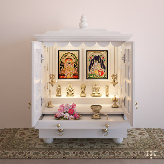 Shweta, artisanal white Temple for home