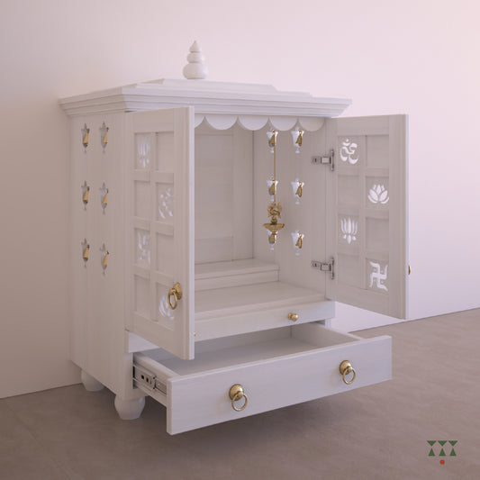 Shweta, artisanal white Temple for home