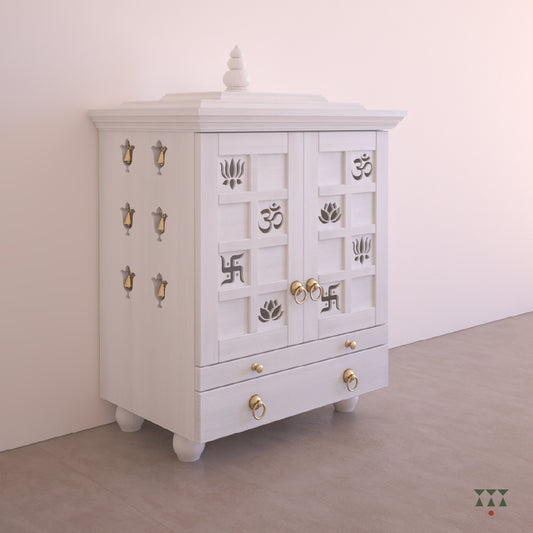 Shweta, artisanal white Temple for home