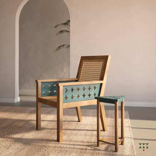 Tira, a statement solid wood armchair