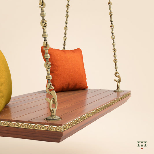 Vrisa Gold, handcrafted indoor wooden Swing