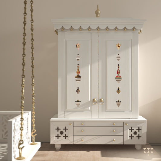 Amod, handmade white Mandir