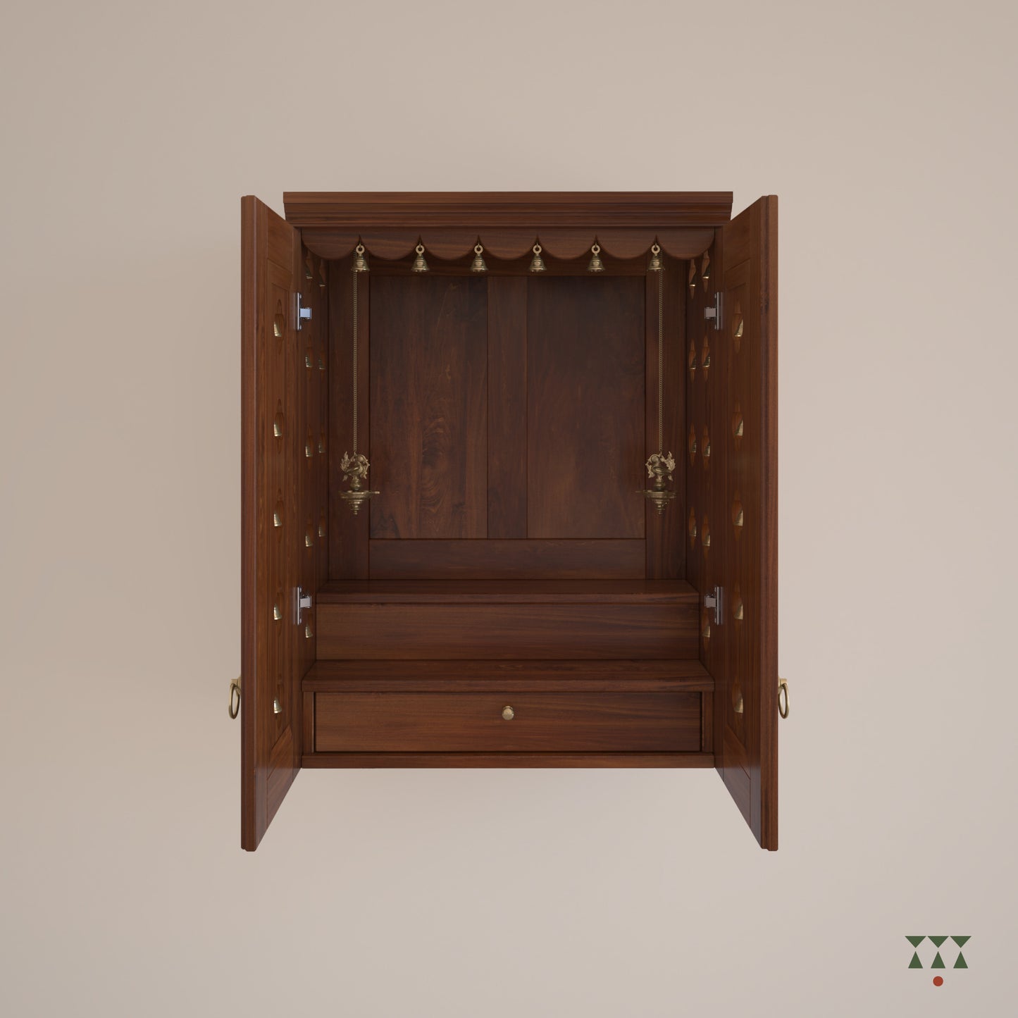 Avaneesha | Solid wood wall Mandir