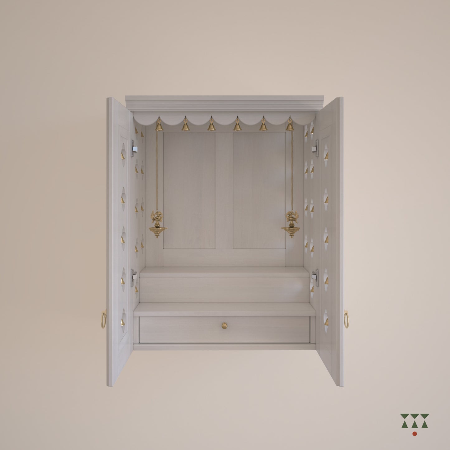 Avaneesha | Solid wood wall Mandir