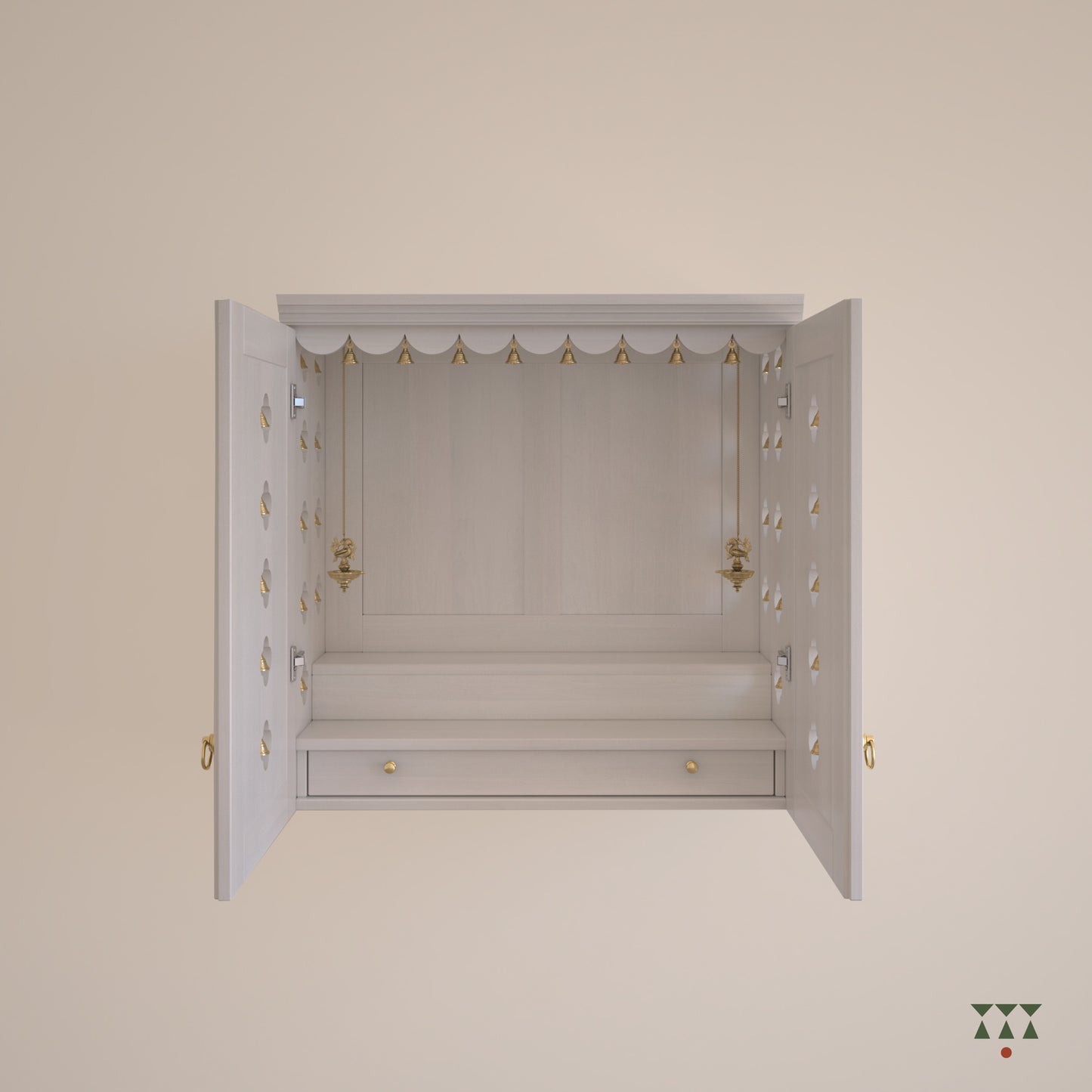 Avaneesha | Solid wood wall Mandir