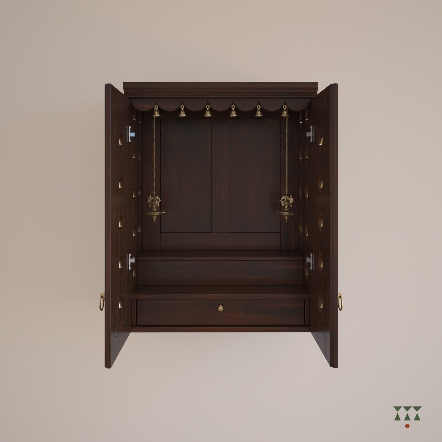 Avaneesha | Solid wood wall Mandir