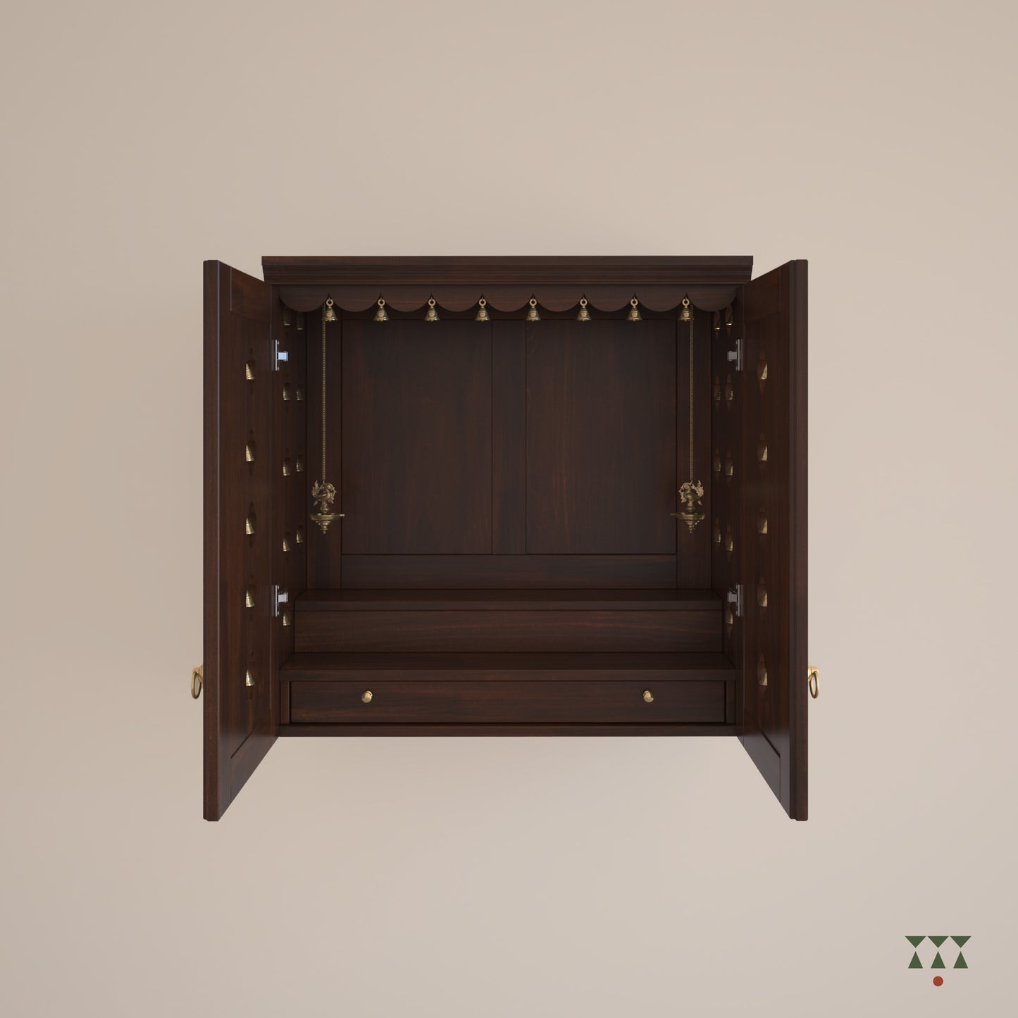 Avaneesha | Solid wood wall Mandir