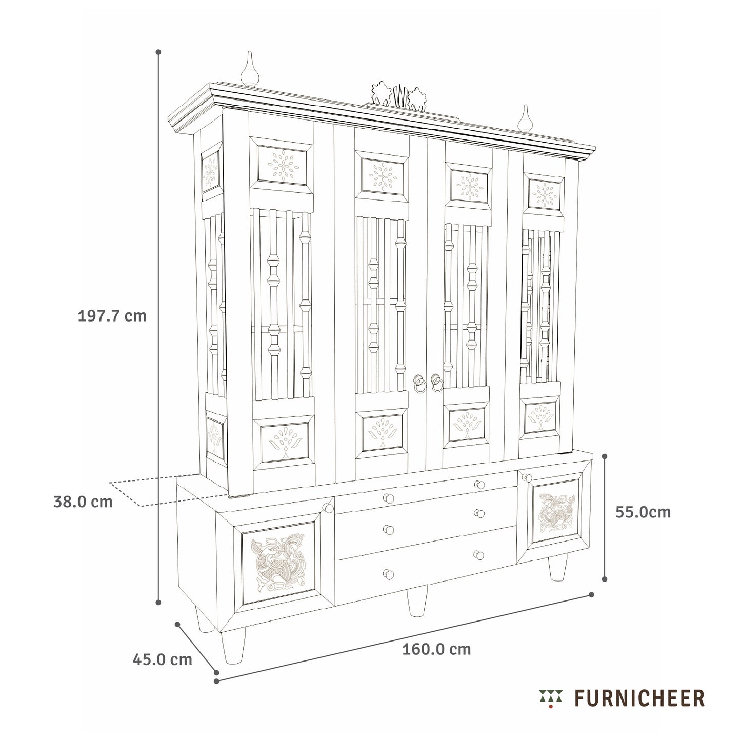 Bhimaksa | Large Pooja Mandir for home
