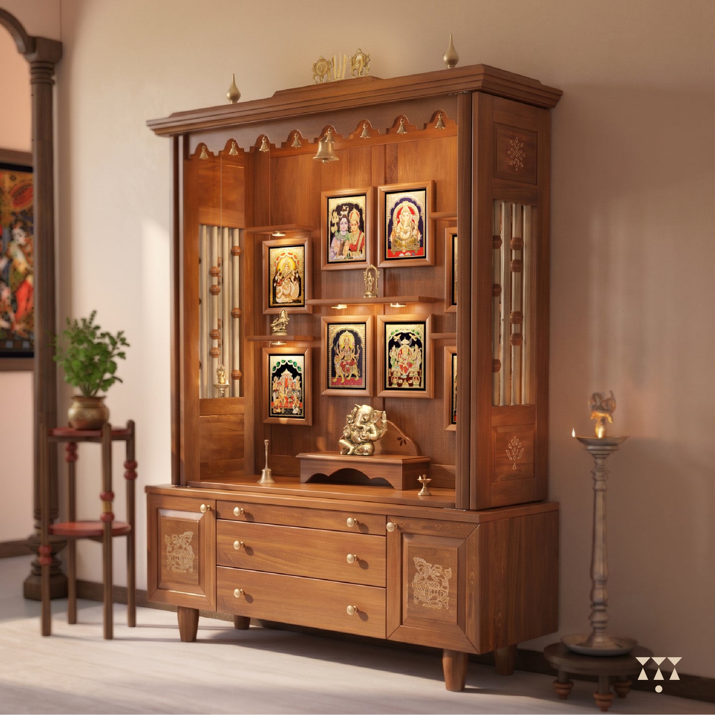 Baal Bhimaksa | South Indian Pooja Mandir for Home