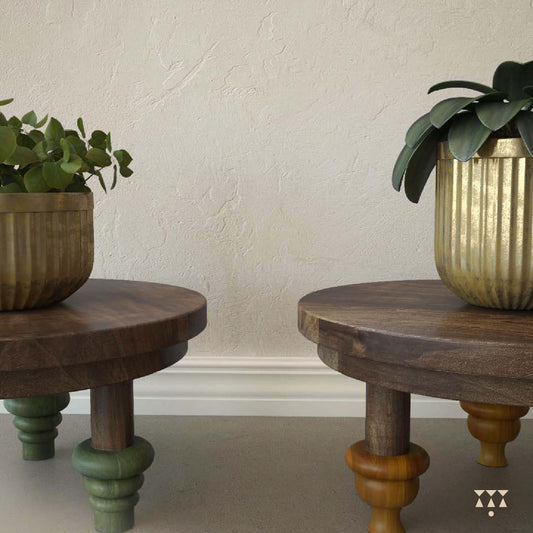 Betty, handcrafted wooden accent tables