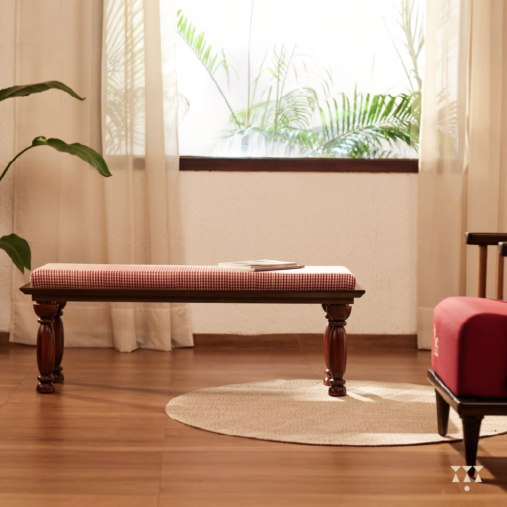 Celia | Silk upholstered bench