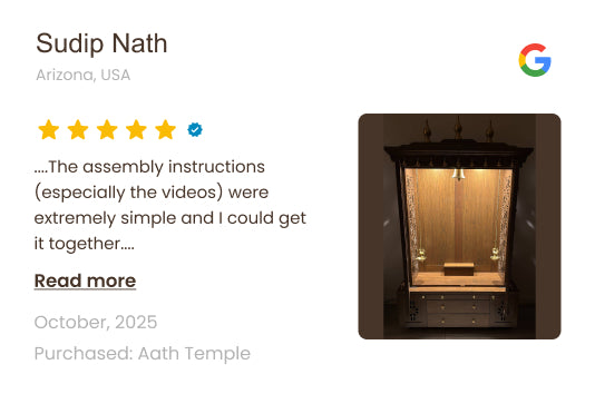 Product review with a five-star rating, text feedback, and an image of a purchased item on a white background.