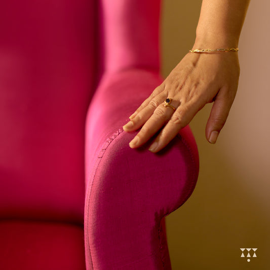 Kavya Lux, Silk upholstered accent chair