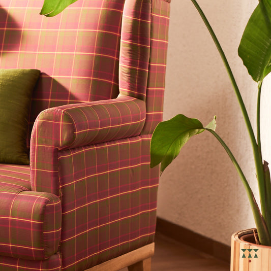 Kavya Lux, artisanal upholstered armchair