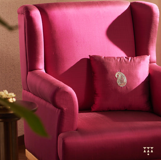 Kavya Lux, Silk upholstered accent chair