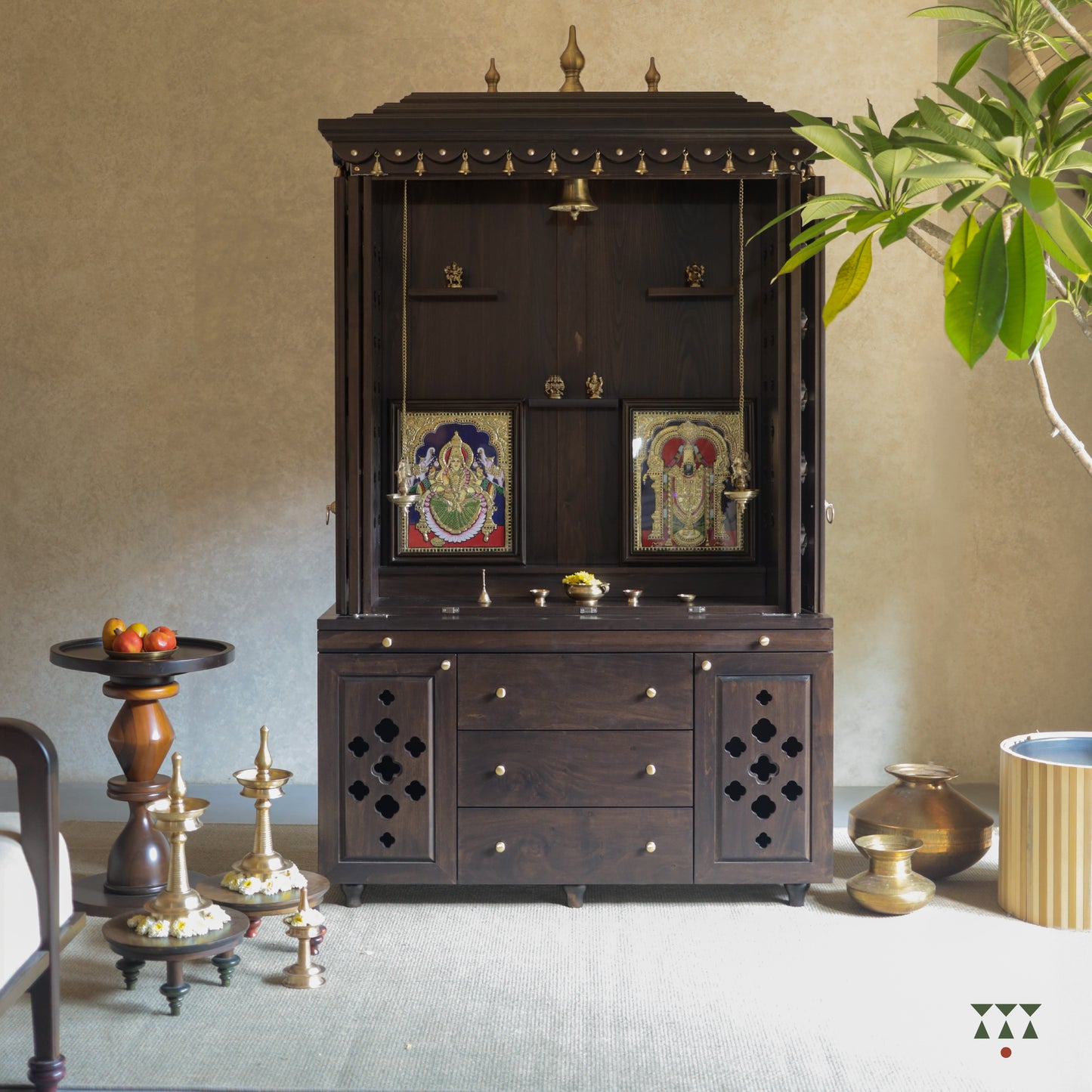 Lambodara | Timeless Wooden Home Mandir