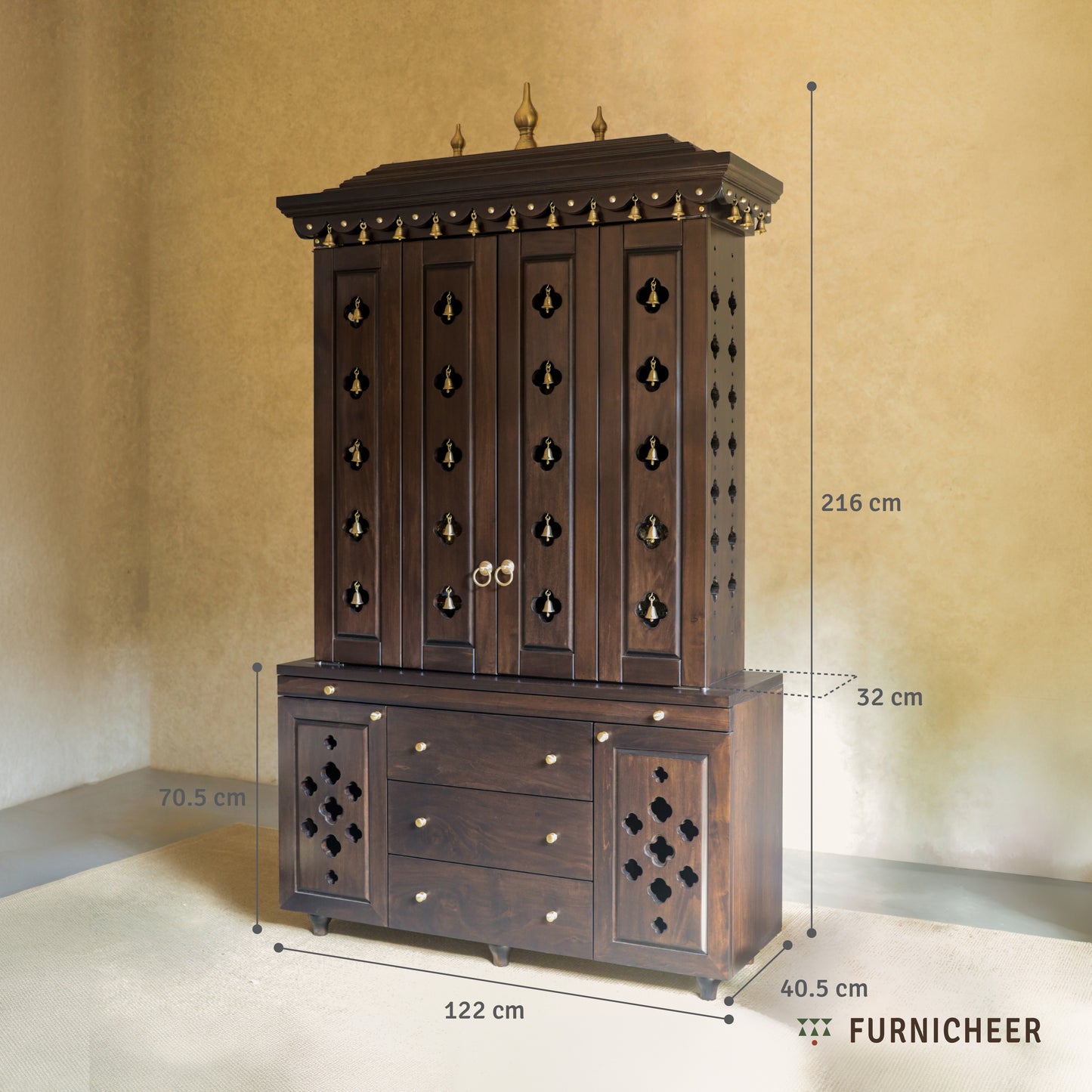 Lambodara | Timeless Wooden Home Mandir