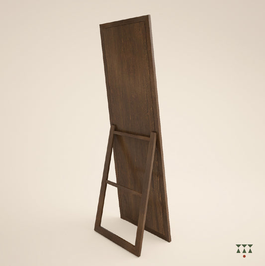 Leela, a handcrafted wooden accent mirror