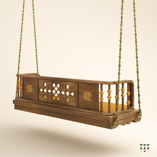 Maadhav | Handmade Wooden Swing with brass chain