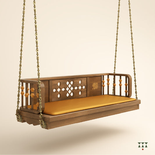 Maadhav | Handmade Wooden Swing with brass chain
