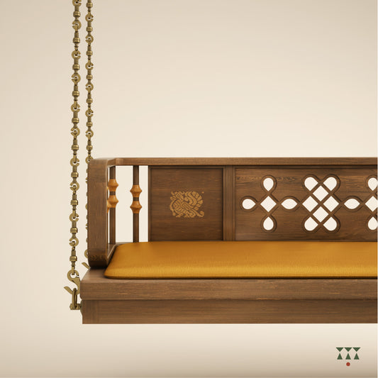 Maadhav | Handmade Wooden Swing with brass chain