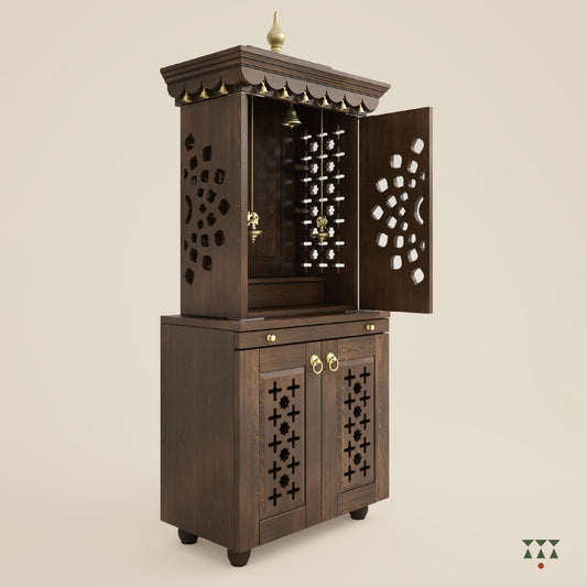 Morya | Solid wood Tall Mandir