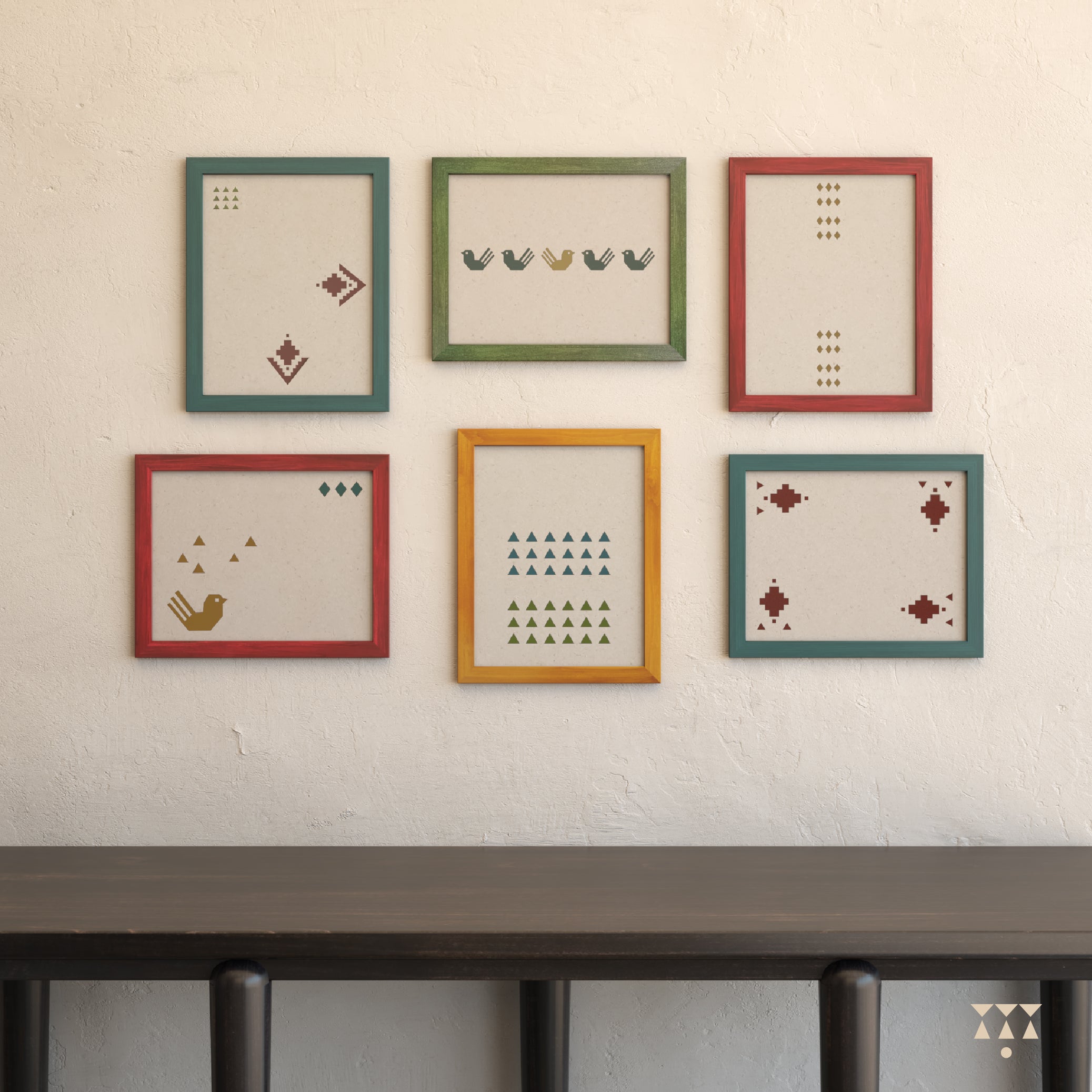Picture Frame Linear Array Colorful Array, big frames for living room in India homes - Furnicheer
