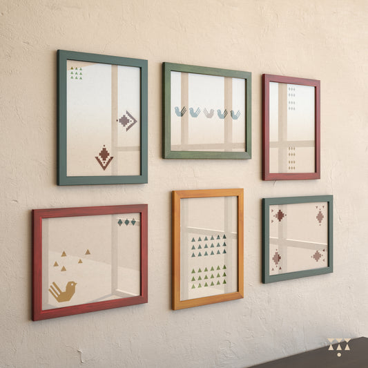 Colorful Array, Handmade wooden picture frames