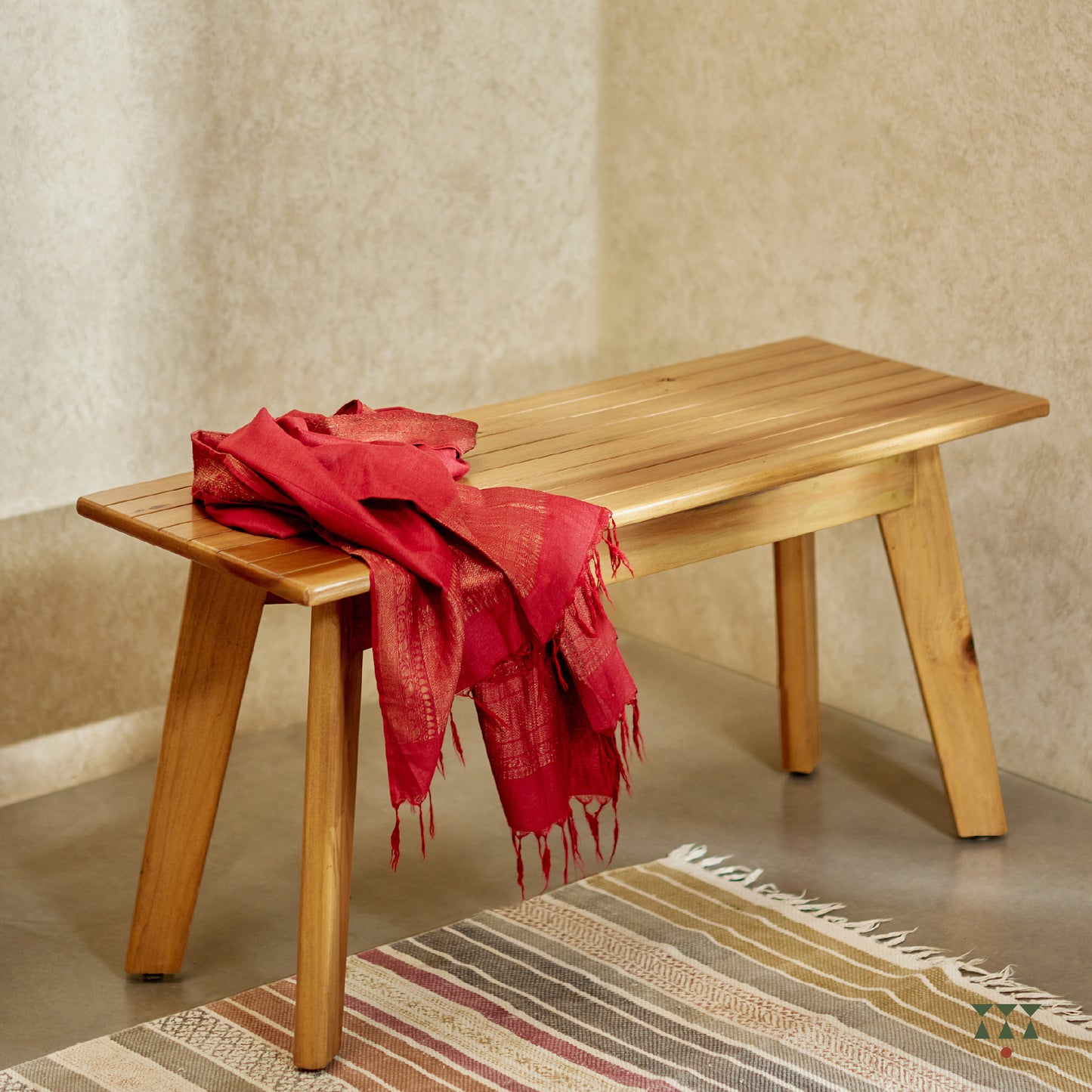 Sahaj, a modern solid wood bench