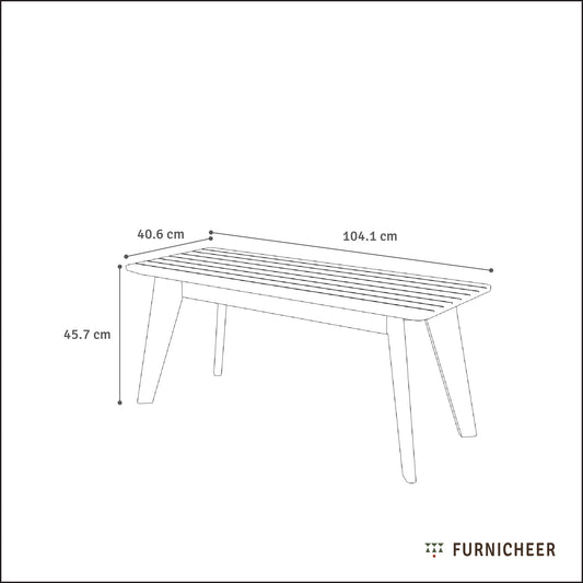 Sahaj, a modern solid wood bench