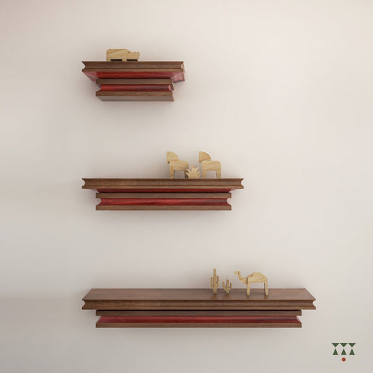 Riya, handcrafted console shelves