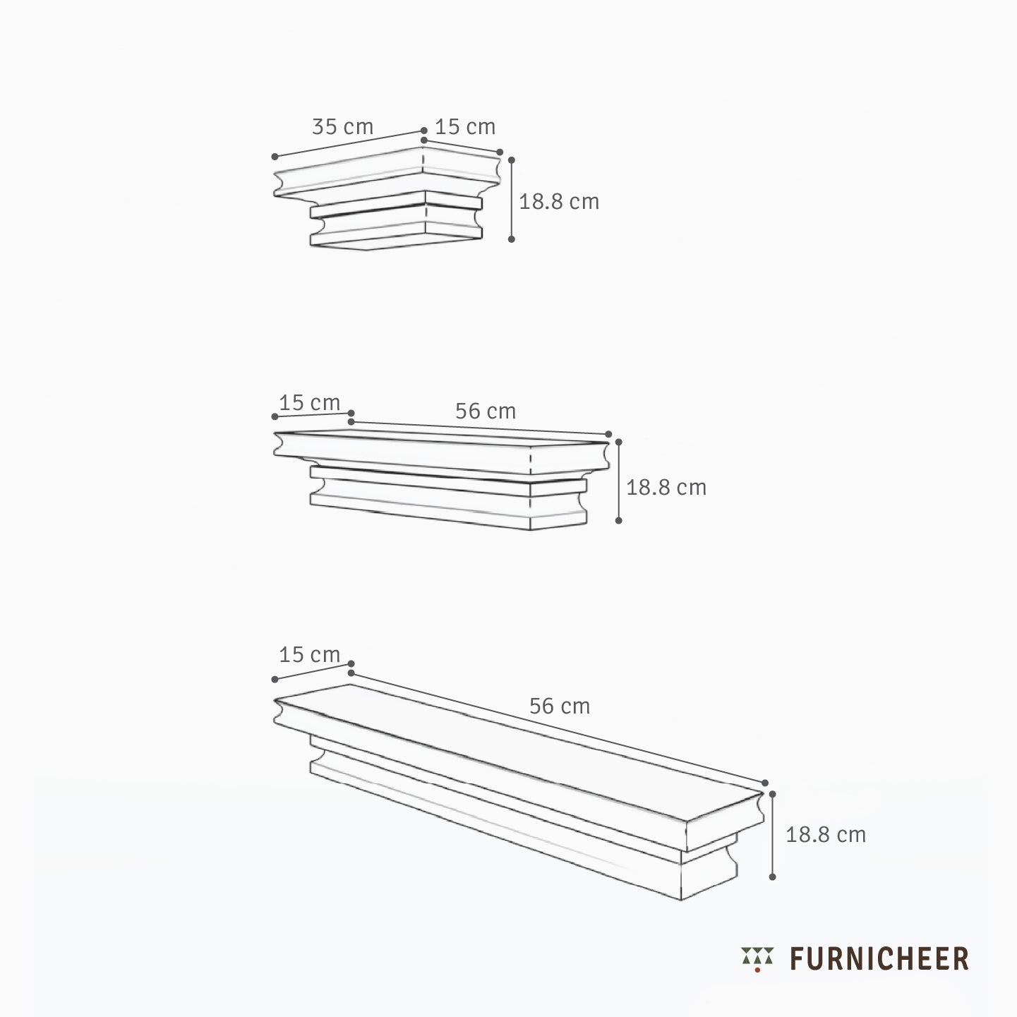 Riya Shelves - Set of 3