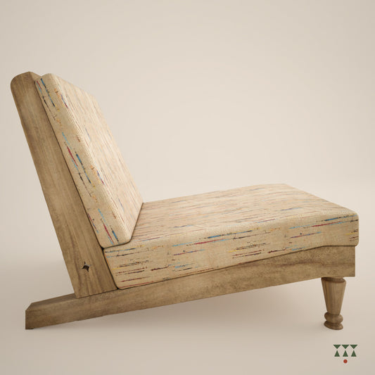 Rumi, a silk upholstered lounge chair